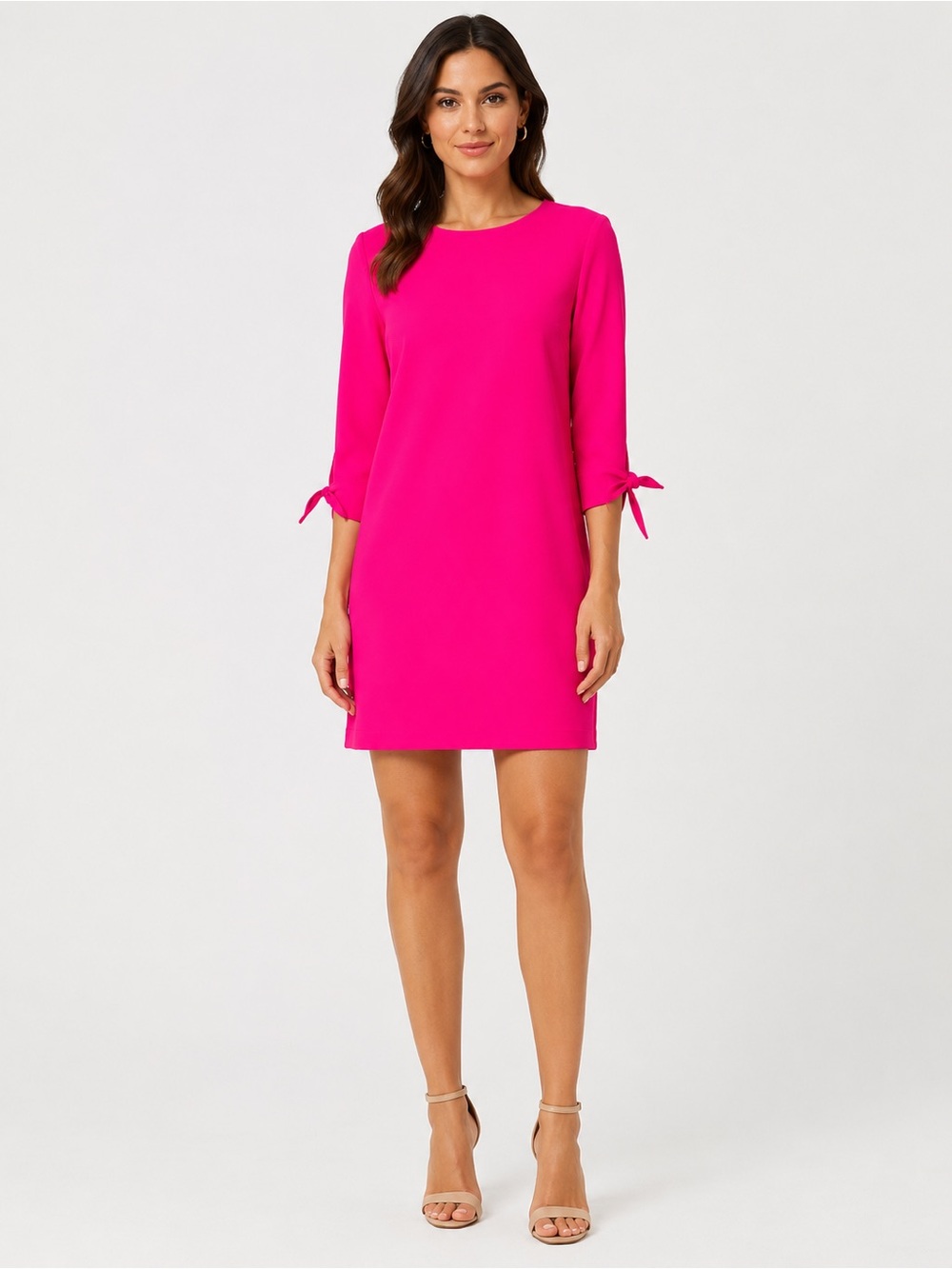 CeCe Hot Pink Tie Sleeve Shift Dress Size 12